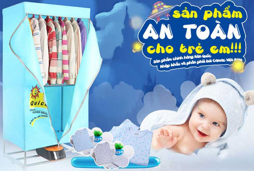 Tủ sấy quần áo hình chữ nhật H&E HE-01 1500W