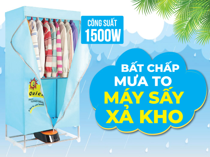 Tủ sấy quần áo hình chữ nhật H&E HE-01 1500W